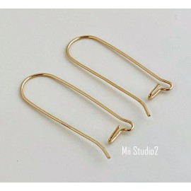Unbranded 10pcs 35mm Kidney Earring ear wire 14k Yellow gold filled 20.5 gauge wire E03g