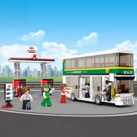 Azulamar Bloques De Transportador De Coche Carreras Juguete 403 Autobús De Dos Pisos