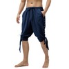 Heyigrow Mens Pirate Shorts Renaissance Viking Costume, Medieval Lace-up Banded