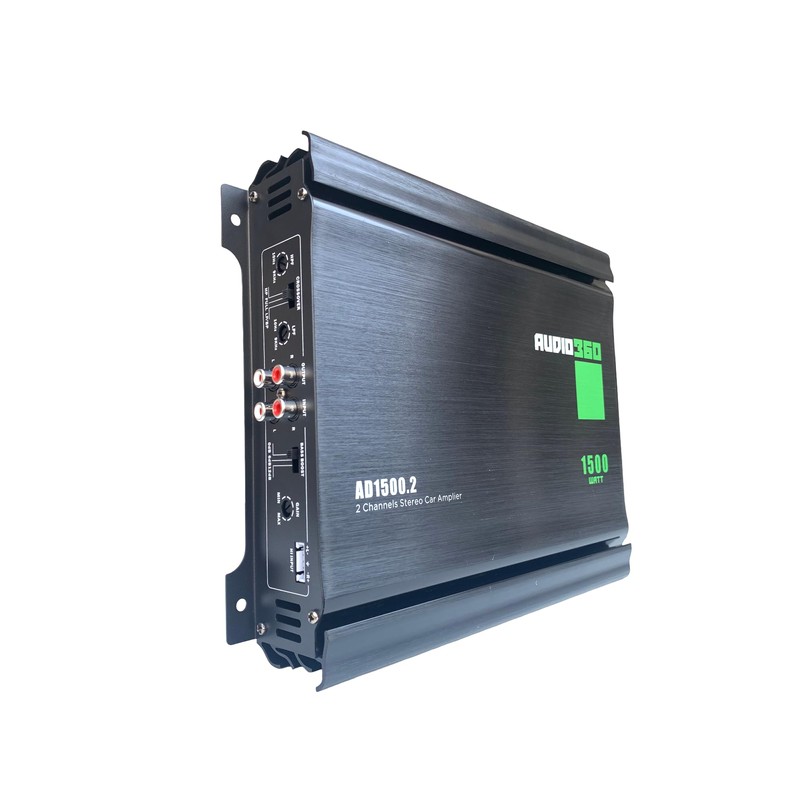 Audio360 AD1500.2 2-Channel Car Amplifier Bundle, 1500W Max Power, Includes