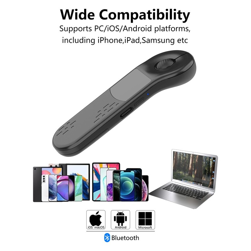 GUVOHUT Air Mouse Bluetooth Presenter with Touchpad for PC/iOS/Android, Rechargeable