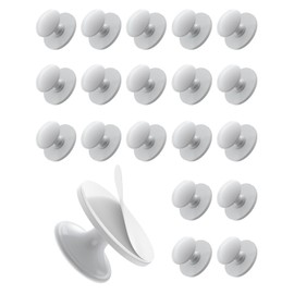 Anobeyi 20 Pack Self Adhesive Cabinet Knobs, No Drilling Self Stick Drawer Knob, Stick-on Kitchen Cabinet Stainless Steel Handle Pull for Window, Wardrobe, Dresser, Cupboard, Closet (20, White)