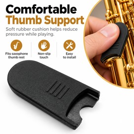 Rubber Saxophone Thumb Rest Cushion for Finger Support – Non-Slip Thumb Pad for Alto, Tenor & Soprano Saxophone Practice