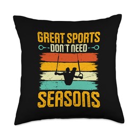 Great Sports Don't Need Seasons Ring Gymnastics Throw Pillow