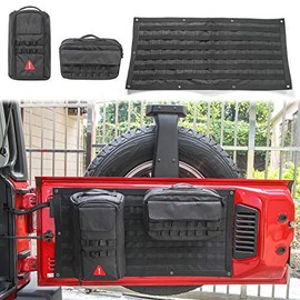 Voodonala for Jeep Tailgate Tool Kit Storage Bag Organizer Racks for 2007-2018 Jeep Wrangler JK JKU 2018-2019 JL JLU, Canvas, 3PCS
