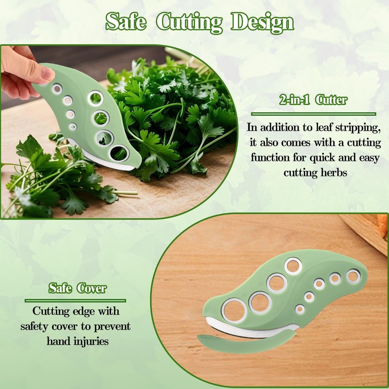 Herb Stripper Tool 9 Holes with Herb Cutter, Herb Stripper