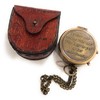 Grow Old Along with Me Engraved Brass Compass with Chain