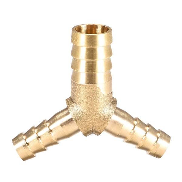 sourcing map Tee Brass Barb Fitting Reducer Y Shape 3