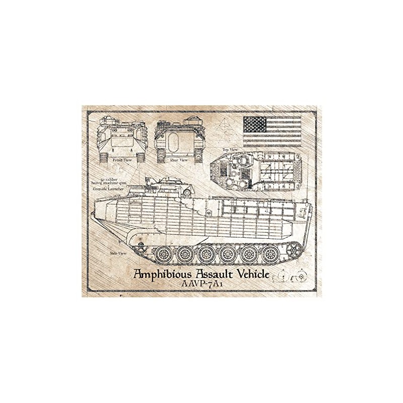 AAVP-7A1 Amphibious Assault Vehicle - Da Vinci Style Illustration -