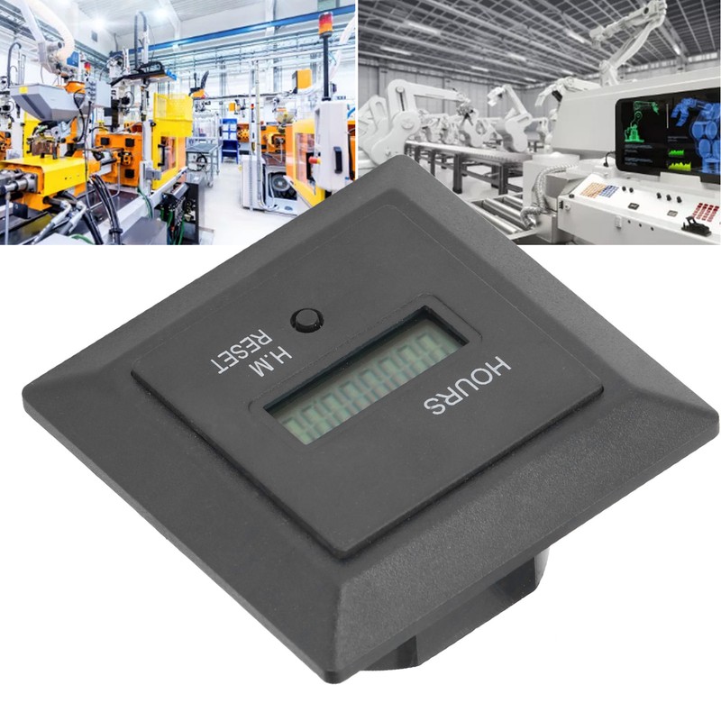Hour Meter Digital Display Timer Hourmeter Gauge 0‑999999H 59M for