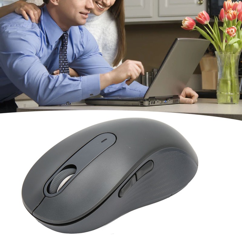 Wireless Mouse Black BT Or USB Receiver Silent Click Adjustable