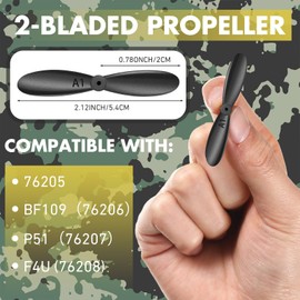 Hollowfly 3 Sets Spare RC Plane Propellers 2 Blade Compatible with Spitfire(76205) P-51d Mustang F4u Bf109(76206) RC Plane 3 Channel Remote Control Airplane Fighter Toys