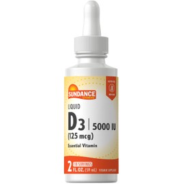 Sundance Liquid Vitamin D3 5000 IU | 2 Fluid Ounces | Essential Vitamin Liquid Drops | Vegetarian, Non-GMO, and Gluten Free Supplement