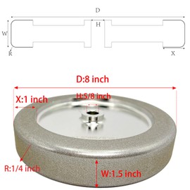 4 in 1 Plus CBN Grinding Wheel 8 inch 180 Grit,1.5” Wide,5/8” Arbor,for Sharpening Woodturning Tools、High Speed Steel Tools (180 Grit)