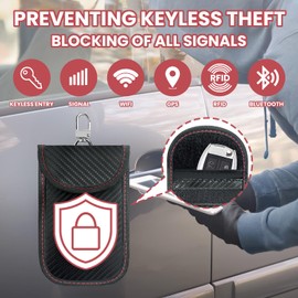 Ortarco Faraday Key Fob Protector, 2Pack Key Fob Signal Blocker, RFID Key Fob Protector for most cars, Theft and Hacking Proof Faraday Bags Faraday Pouch for Keys, Credit Cards and other signal items