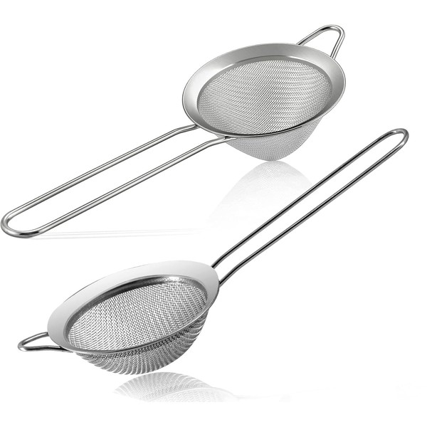 Tumtanm Strainers Fine Mesh, 2Pack Food Strainer Colander for Kitchen,