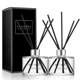 COCODOR Signature Reed Diffuser Set/Lemon Eucalyptus / 6.7oz /2 Pack/Home Fragrance Diffuser, Oil Scent Diffuser for Bathroom Shelf Decor