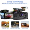 Unbranded 4K Dual Lens Car DVR Camera Dash Cam Front/Rear/Ins