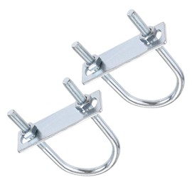 TOP-VIGOR 2 sets M8 Round U-Bolts, 45mm Inner Width 100mm Length Steel U-Bolts with Nut, Plate for Building Installations Mechanical Parts Connection Cehicles Ships