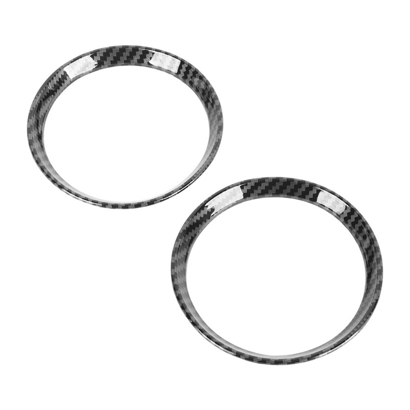 2Pcs Cup Holder Panel Cover Carbon Fiber Pattern Anti Scratch