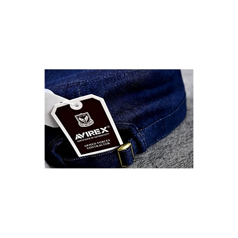 AVIREX Brand Genuine Men’s Work Cap, Hat, Large, DENIM_NAVY(49), 62.0-64.0