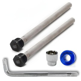 RV Water Heater Magnesium Anode Rod by CMI Inc - 3/4 Inch NPT Thread Hex Plug, Sacrificial Aluminum-Zinc Replacement Kit for Hot Water Heater Tank Protection, 9.25" Long, Hex Plug Design - 2 Pack