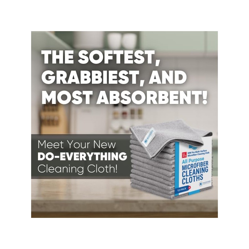 12" x 12" MW Pro Multi-Surface Microfiber Cleaning Cloths |