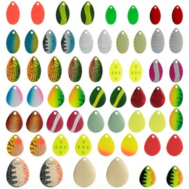 Dr.Fish 60 Pack Spinner Blades Colorado and Indiana Kit Fishing Lure Making Supplies Crawler Harness Walleye Rig for Trout Salmon