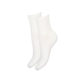 MILENA Stockings for Women - Cotton Pop Socks, Seamless & Breathable Women's Stockings - Soft, Non-Compressive Ankle Socks for Everyday Comfort, Stylish, Minimalist Design, ecru, One size fits all