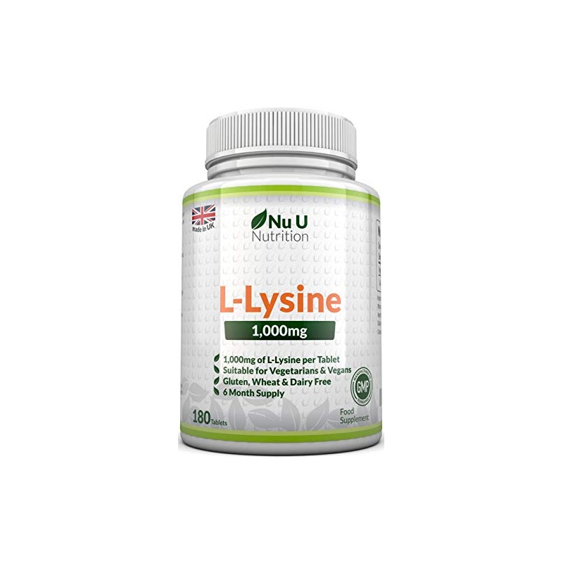 L-Lysine 1000mg | 180 Tablets (6 Month Supply) | Vegetarian