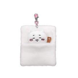 Furyu Chiikawa Plush Toy Futon Reel Pass Case, Suyasuya Chiikawa, white