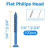 100PCS Concrete Screws Assortment Kit, 1/4" x 2-3/4" Masonry Screws