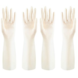 Discoball 2 Pairs Rubber Gloves with Flocked Lining for Kitchen Cleaning, Gardening, Household Duties, Latex Free Reusable Gloves