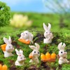 KEELYY Pack of 7 Mini Rabbit Figures Easter Decoration Resin