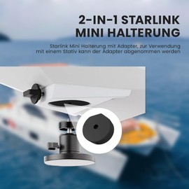 WRQIOO Starlink Mini Magnetic Holder, Starlink Mini Magnetic Holder with Adapter, Magnetic Base, Adjustable Angle, RV Car Roof Magnetic Holder for Starlink Mini Accessories, Motorhome, Camping