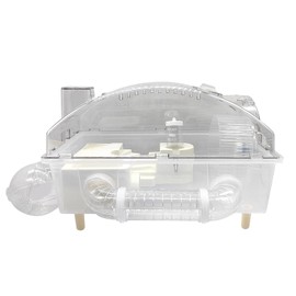 Tfwadmx Dwarf Hamster Cage,Acrylic Rat Cage,Hamster Home Small Animal Cage with Tube Exercise Wheel Mouse Habitat for Gerbils Mice 17.7”x11”x11.8”