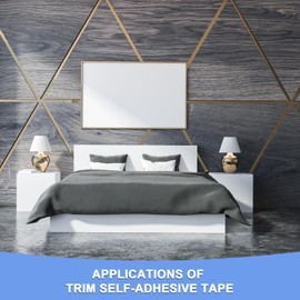 GLOKUUCA Self-Adhesive Tile Sticker - 1 Pack Sealing Tape Strip for Tile Edge Mirror Wall Cabinet Kitchen Decor - PET Floor Crevice Line Sticker - (0.2-inch x 164-ft Rose Gold)