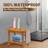 20" Premium Teak Shower Bench with Shelf & Handle, Solid