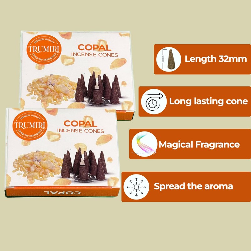 Copal Incense Cones - Total 20 Cone Incense - Dual