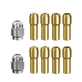 Collet Set for Dremel, 10Pcs Replacement 4485 Brass Quick Change Rotary Drill Nut Tool Set (1/8" x 2, 3/32" x 2, 1/16" x 2, 1/32" x 2）