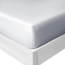 Yorkshire Bedding 25 Cm Fitted Bed Sheets - Super Soft Deep Fitted Sheet Brushed Microfibre Anti Wrinkle Bedsheet Breathable & Fade Resistant (Double, Silver)