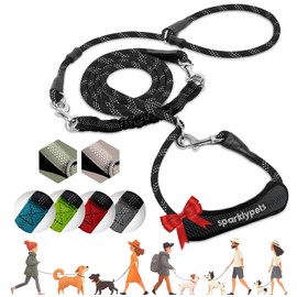 SparklyPets - Bungee Rope Handsfree Leash for 1 Dog - Demovable Slip Lead - Waist or Hip Belt Leash for Dog Walking, Running, Carnicross - Medium & Large Breeds