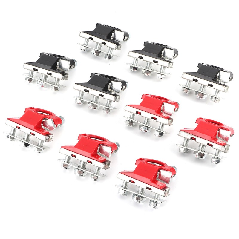 5Pair Car Battery Terminals Top Post Cable Connector Clamps Clips
