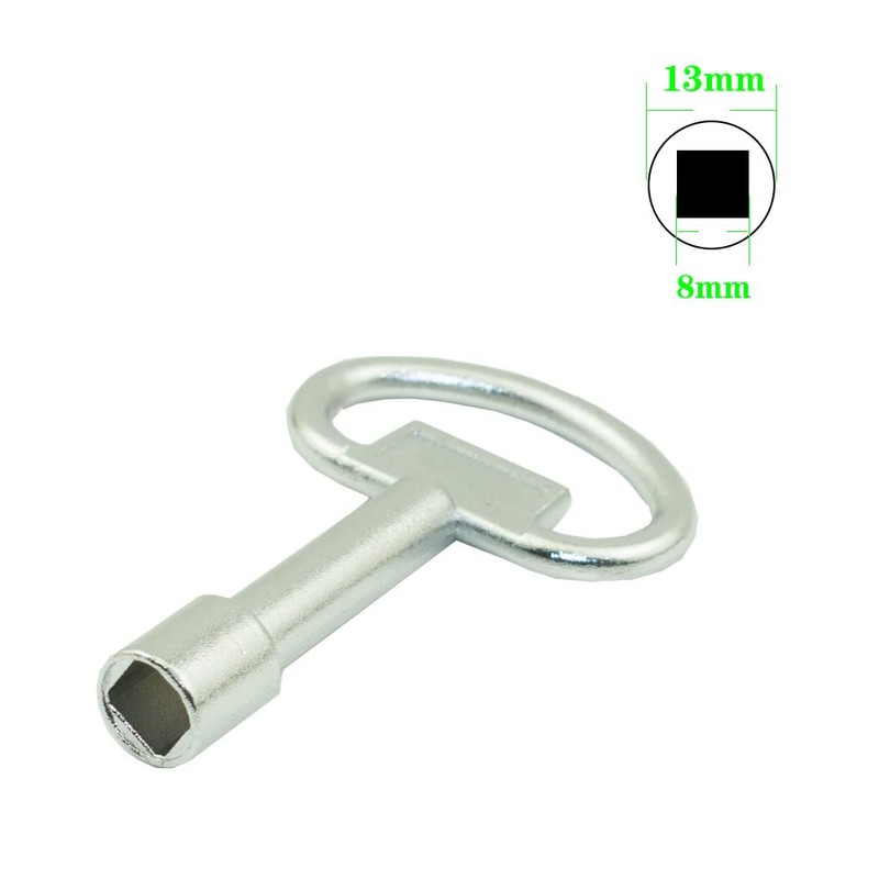 8mm Square Key, Four Corner Utility Key Fireplace Chimney Gas