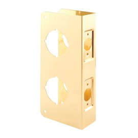 Defender Security U 9546 Door Reinforcer 1-3/4-Inch Thick by 2-3/8-Inch Backset 2-1/8 Bore, Brass, Recessed