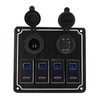 Rocker Switch Panel 4 Gang 12‑24V 5 Pin Blue Light
