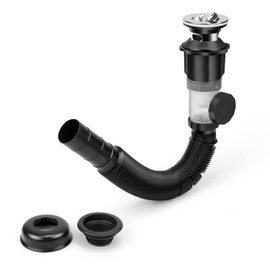 Flexible Drain Hose, CHSEROK Black Drain Fitting for Sink Drain Pipe, Diameter 30 mm/32 mm, Expandable 320-800 mm, Space-saving