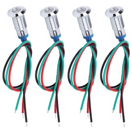 LED Indicator Light 8 mm 12V-24V Common Anode Pre-Wired LED Indicator Light (Red Green)