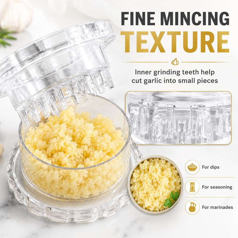 Garlic Crusher 2 Pack Manual Garlic Twister Mincer, 3.8 x
