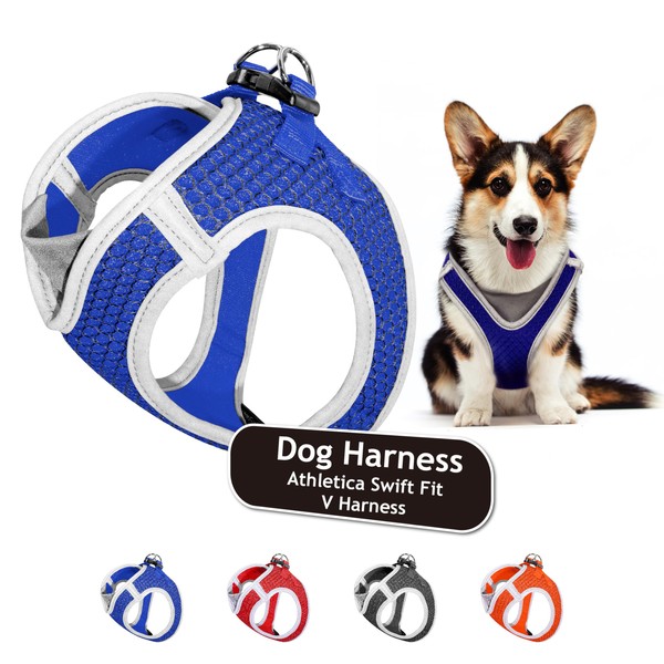 KRUZ PET KZA308-02S Reflective V-Neck Step In Mesh Dog Harness